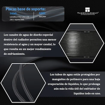 Imagen 3 de Thermalright FW PRO 360 Black - Refrigerador Líquido AIO para CPU de 360mm con Pantalla IPS LCD 320x320 Resolución y Pantalla LCD de Absorción Magnética de 2.73 Pulgadas, Compatible con AM4/AM5/Intel LGA1700/1851