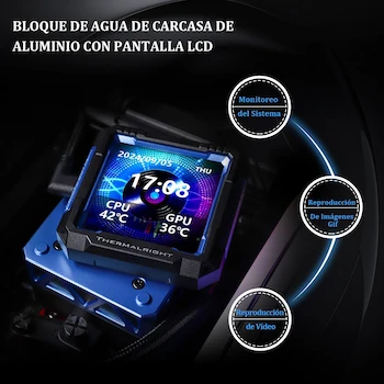 Imagen 4 de Thermalright FW PRO 360 Black - Refrigerador Líquido AIO para CPU de 360mm con Pantalla IPS LCD 320x320 Resolución y Pantalla LCD de Absorción Magnética de 2.73 Pulgadas, Compatible con AM4/AM5/Intel LGA1700/1851