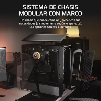 Imagen 3 de Corsair FRAME 4000D RS Caja Modular Mid-Tower ATX para PC con Sistema InfiniRail Negro