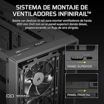 Imagen 5 de Corsair FRAME 4000D RS Caja Modular Mid-Tower ATX para PC con Sistema InfiniRail Negro