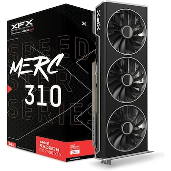 Imagen alusiva al producto XFX Speedster MERC310 AMD Radeon RX 7900XTX Tarjeta gráfica para Juegos Negra con 24 GB GDDR6, AMD RDNA 3 RX-79XMERCB9