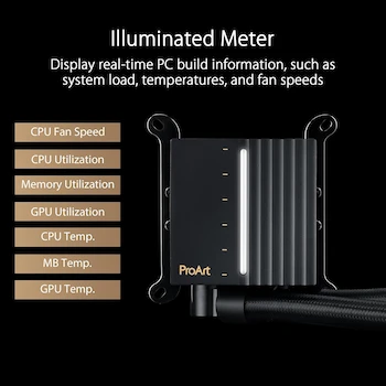 Imagen 3 de ASUS ProArt LC 420 - Enfriador de CPU de 420 mm Todo en Uno AIO Refrigerado por Agua, Serie ProArt, Color Negro