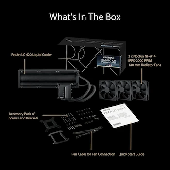 Imagen 5 de ASUS ProArt LC 420 - Enfriador de CPU de 420 mm Todo en Uno AIO Refrigerado por Agua, Serie ProArt, Color Negro