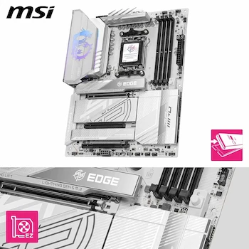 Imagen 3 de MSI MPG X870E Edge TI WiFi Placa Base ATX Blanca Silver-White AM5 para AMD Ryzen 9000/8000/7000