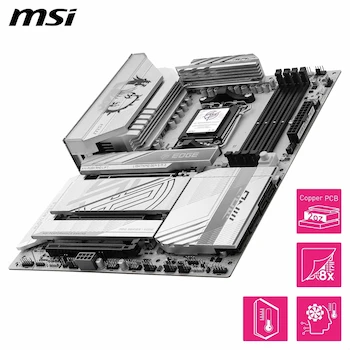 Imagen 4 de MSI MPG X870E Edge TI WiFi Placa Base ATX Blanca Silver-White AM5 para AMD Ryzen 9000/8000/7000