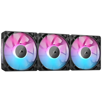 Imagen de referencia para CORSAIR iCUE LINK RX120 RGB Ventiladores PWM de 120 mm con iCUE LINK System Hub - Paquete Triple - Negro