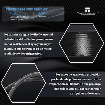 Imagen 3 de Thermalright Frozen Magic 240 Black ARGB V2 Enfriador Líquido CPU AIO 240mm Negro