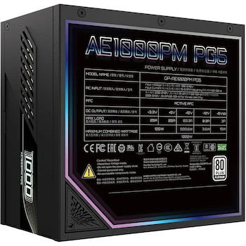 Imagen 3 de GIGABYTE AORUS ELITE GP-AE1000PM PG5 - Fuente de Alimentación Totalmente Modular ATX 1000W Color Negro Dimensiones 150x140x86 mm