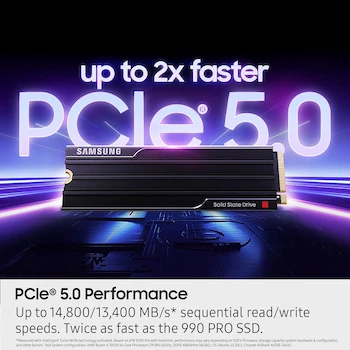 Imagen 4 de Samsung 9100 PRO SSD Interno 4TB con Disipador de Calor Negro PCIe Gen 5.0 x4 NVMe M.2 2280 Serie PRO