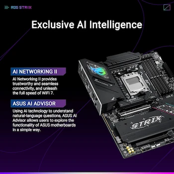 Imagen 2 de ASUS ROG Strix B850-F Gaming WiFi ATX Motherboard, Model 90MB1J70-M0AAY0, Series ROG Strix, Black, AMD B850 Chipset, AM5 Socket for Ryzen Processors, DDR5 Memory up to 256GB, 4x DIMM Slots, Size 30.5 cm x 24.4 cm