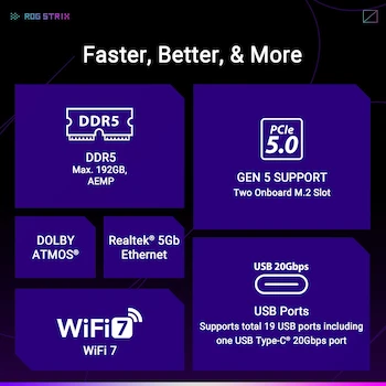 Imagen 4 de ASUS ROG Strix B850-F Gaming WiFi ATX Motherboard, Model 90MB1J70-M0AAY0, Series ROG Strix, Black, AMD B850 Chipset, AM5 Socket for Ryzen Processors, DDR5 Memory up to 256GB, 4x DIMM Slots, Size 30.5 cm x 24.4 cm