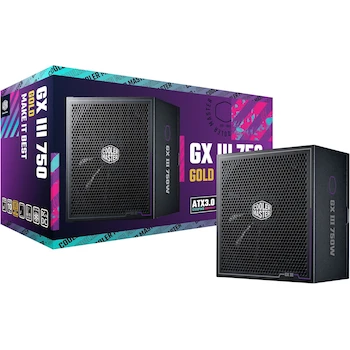 Imagen 1 de Cooler Master GX III Gold 750W ATX 3.0 Fuente de Alimentación Modular Completa 80+ Oro Negro