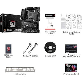 Imagen 5 de MSI B550-A Pro ProSeries ATX Motherboard, AMD AM4 Socket, AMD B550 Chipset, DDR4 Memory Support up to 128GB, 4 DIMM Slots, 2 M.2 Slots, 2 PCIe x16 Slots, 2 PCIe x1 Slots, USB Ports, HDMI and DisplayPort, Black Color, Dimensions 305mm x 244mm