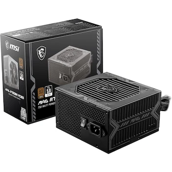 Imagen alusiva al producto MSI MAG A750BN PCIE5 Fuente de Alimentación para Juegos Negra 750W ATX Compacta No Modular Serie MAG