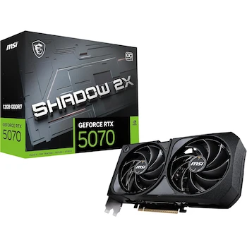 Imagen de referencia para MSI GeForce RTX 5070 12G SHADOW 2X OC Black 12GB GDDR7 Tarjeta Gráfica NVIDIA Blackwell
