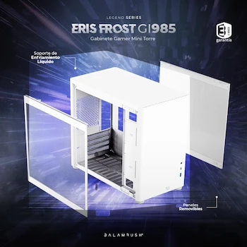 Imagen 4 de Balam Rush Eris Frost GI985 BR-935647 Gabinete Gamer Mini Torre, Panel Lateral de Cristal Templado, Blanco, Compatible con Micro ATX y Mini ITX, Longitud Máx GPU 355 mm, Altura Máx Disipador 168 mm, Fuente de Poder ATX Superior