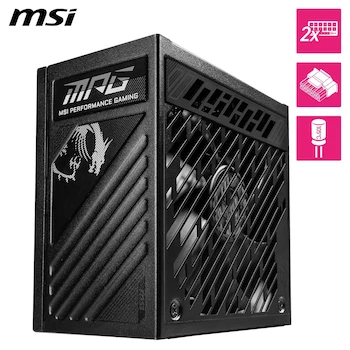 Imagen 2 de MSI MPG A1000GS PCIe 5.1 ATX 3.1 Fuente de Alimentación para Juegos 1000W Full Modular 80 Plus Gold Negro