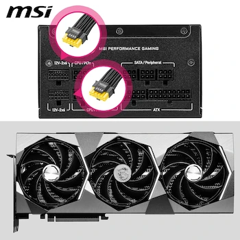 Imagen 4 de MSI MPG A1000GS PCIe 5.1 ATX 3.1 Fuente de Alimentación para Juegos 1000W Full Modular 80 Plus Gold Negro