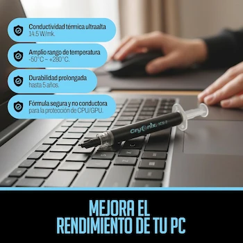 Imagen 2 de CRYONIX Pasta Térmica Premium (2g) Gris para CPU GPU PC Gaming Consolas Servidores