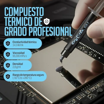 Imagen 5 de CRYONIX Pasta Térmica Premium (2g) Gris para CPU GPU PC Gaming Consolas Servidores