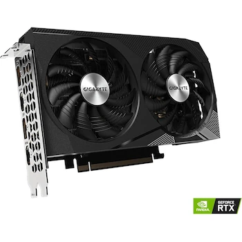Imagen 2 de Tarjeta Gráfica Gigabyte GeForce RTX 3060 WINDFORCE OC 12G REV2.0, Color Negro, Modelo GV-N3060WF2OC-12GD REV2.0, Capacidad 12 GB GDDR6 192 bits, Tamaño 198 mm x 121 mm x 39 mm