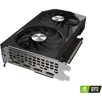 Imagen 4 de Tarjeta Gráfica Gigabyte GeForce RTX 3060 WINDFORCE OC 12G REV2.0, Color Negro, Modelo GV-N3060WF2OC-12GD REV2.0, Capacidad 12 GB GDDR6 192 bits, Tamaño 198 mm x 121 mm x 39 mm