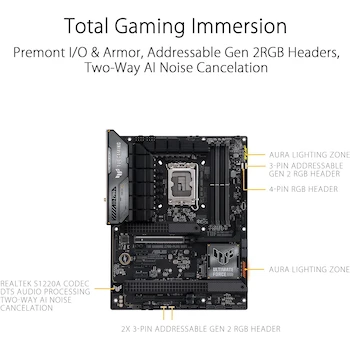 Imagen 5 de ASUS TUF Gaming Z790-Plus WiFi Intel Z790 LGA 1700 ATX Gaming Motherboard Black for Intel 14th, 13th & 12th Gen Processors, Dimensions 30.5 x 24.4 cm, Model: Z790-Plus WiFi, Series: TUF Gaming
