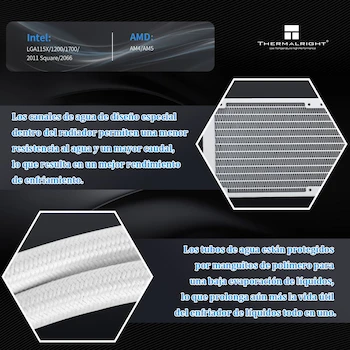 Imagen 3 de Thermalright AQUA ELITE 360 White V3 Refrigeración Líquida CPU, 360mm, Blanco, con 3 Ventiladores PWM ARGB S-FDB, Bomba PWM, para AMD AM4/AM5, Intel LGA1150/1151/1155/1156/1200/2011/1700/2066