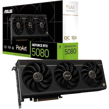 Imagen de referencia para ASUS ProArt Tarjeta gráfica GeForce RTX 5080 OC Edition (PCIe 5.0, 16GB GDDR7, USB Type-C, HDMI/DP 2.1, 2.5-Slot)
