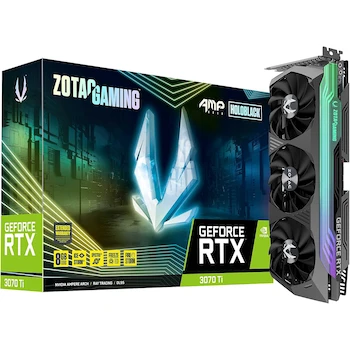 Imagen de referencia para ZOTAC Gaming GeForce RTX 3070 Ti AMP Holo 8GB GDDR6X 256-bit, HoloBlack, IceStorm 2.0, Spectra 2.0 RGB Lighting, Modelo ZT-A30710F-10P