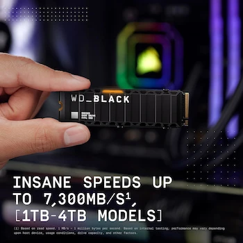 Imagen 4 de WD_BLACK 4TB SN850X NVMe Unidad Interna de Estado Sólido con Disipador Térmico, Gen4 PCIe, M.2 2280, Color Negro, Modelo WDS400T2XHE