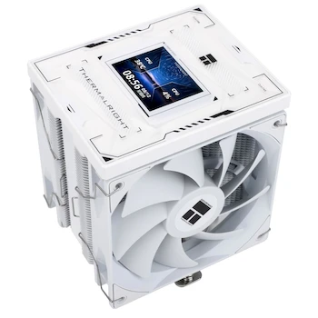 Imagen de referencia para Thermalright Burst Assassin 120 Vision White 6 tubos de calor de 6 mm con disipador de calor de torre individual, refrigerador de CPU con pantalla IPS de 2.4 pulgadas resolución 320x240, altura 156 mm, compatible con LGA1851/1700/AM4/AM5