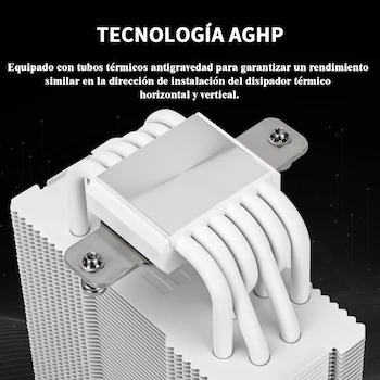 Imagen 3 de Thermalright Burst Assassin 120 Vision White 6 tubos de calor de 6 mm con disipador de calor de torre individual, refrigerador de CPU con pantalla IPS de 2.4 pulgadas resolución 320x240, altura 156 mm, compatible con LGA1851/1700/AM4/AM5
