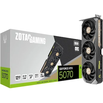 Imagen 1 de ZOTAC Gaming GeForce RTX 5070 SOLID OC Black 12GB GDDR7 Graphics Card ZT-B50700J-10P