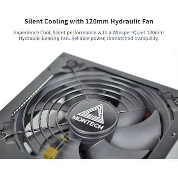 Imagen 4 de MONTECH APX 750W Fuente de Alimentación No Modular ATX, Color Negro, Modelo APX 750W, Serie APX, Capacidad 750W, Dimensiones 150mm x 86mm x 140mm