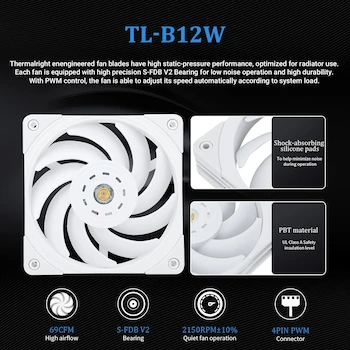 Imagen 5 de Thermalright Frozen Edge 240 FE240 Blanco Enfriador Líquido AIO para CPU Radiador 240mm con Ventiladores PWM de 120mm Serie Frozen Edge