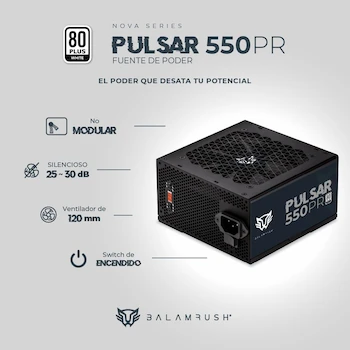 Imagen 3 de Balam Rush Fuente de Poder ATX Pulsar 550PR Nova Series 550W Negro Modelo BR-937726