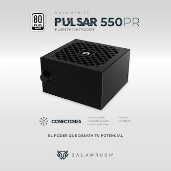 Imagen 4 de Balam Rush Fuente de Poder ATX Pulsar 550PR Nova Series 550W Negro Modelo BR-937726