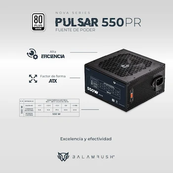 Imagen 5 de Balam Rush Fuente de Poder ATX Pulsar 550PR Nova Series 550W Negro Modelo BR-937726