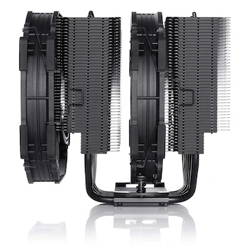 Imagen 3 de Noctua NH-D15 chromax.Black, Enfriador de CPU de Doble Torre con 6 Heatpipes, Dos Ventiladores NF-A15 PWM de 140mm, Color Negro, Dimensiones 165x150x161mm, Compatible con Intel LGA1851/LGA1700/LGA1200/LGA115x y AMD AM5/AM4