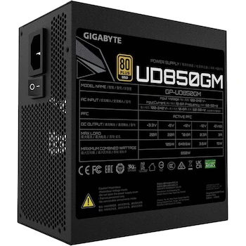 Imagen 4 de GIGABYTE GP-UD850GM Fuente de Poder 850W 80 Plus Gold Totalmente Modular ATX Negra