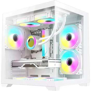 Imagen de referencia para Stylos Gabinete Gamer CXi2 Micro ATX Mini Torre 3 Fan Cristal Templado RGB Blanco XZGAMC2W