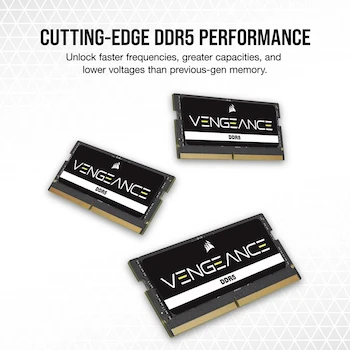 Imagen 3 de Corsair Vengeance SODIMM DDR5 RAM 16GB (2x8GB) Negro Modelo CMSX16GX5M2A4800C40