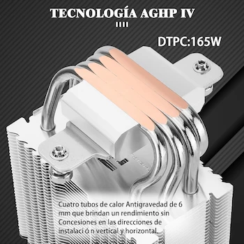 Imagen 2 de Thermalright Assassin X 90 SE ARGB CPU Air Cooler, Black/Silver, Model AX90 SE ARGB, Series Assassin X, Size 94x52x118mm, 4x6mm Heat Pipes, 92mm TL-P9-S PWM ARGB Fan, Compatible with AMD AM4/AM5/Intel LGA1150/1151/1155/1156/1200/1700/1851