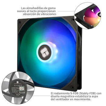 Imagen 4 de Termoderecho TL-C14C-S X3 Ventilador de CPU 140mm PWM 1500RPM Negro