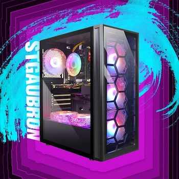 Imagen 2 de STGAubron Computadora de Escritorio para Juegos Negra, ASIN B0BK54BHL7, Intel Core i7, GeForce RTX 2060 6GB, 16GB RAM, 512GB SSD, Ventiladores RGB x6, Teclado y Mouse RGB, Alfombrilla RGB, Barra de Sonido BT RGB, Windows 10, Dimensiones 37x20x44.5 cm