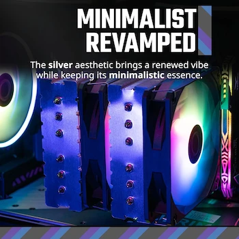 Imagen 2 de Cooler Master Hyper 620S - Enfriador de aire para CPU de doble torre ARGB Sync, ventilador PWM 120 mm, 6 tubos de calor de cobre, 154.9 mm de alto, plata RR-D6NA-17PA-R1
