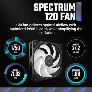 Imagen 5 de Cooler Master Hyper 620S - Enfriador de aire para CPU de doble torre ARGB Sync, ventilador PWM 120 mm, 6 tubos de calor de cobre, 154.9 mm de alto, plata RR-D6NA-17PA-R1