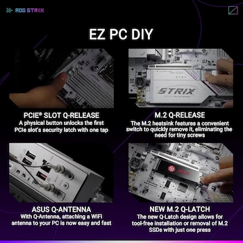 Imagen 5 de ASUS ROG Strix B850-G Gaming WiFi Placa Base mATX AMD AM5 B850 DDR5 Blanco Serie ROG Strix