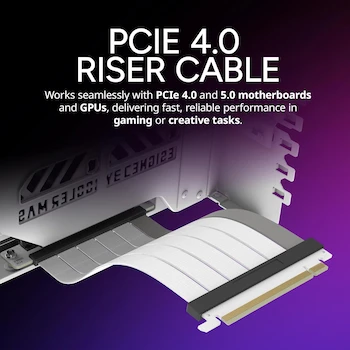 Imagen 2 de Cooler Master MasterAccessory Vertical Graphics Card Holder Kit V3 White con Premium Riser Cable PCIe 4.0 x16 165mm Modelo MCA-U000R-WFVK03